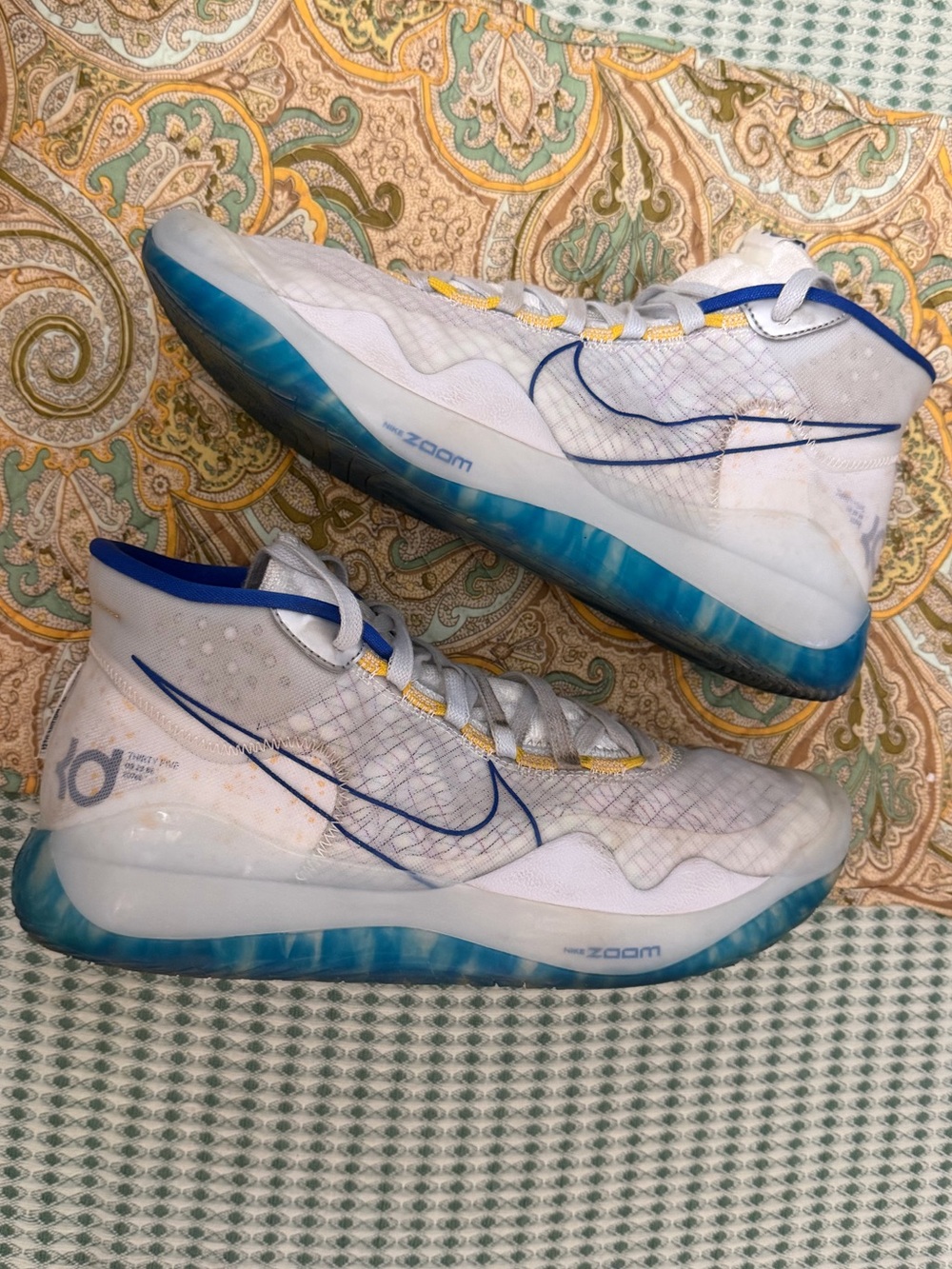 Nike Men's KD 12 Warriors Home AR4229-100 Sneakers Size 10 Kevin Durant